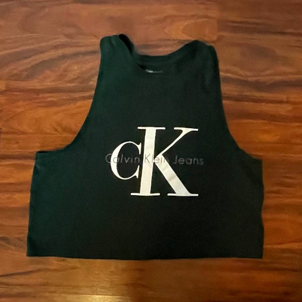 Calvin Klein Tank Crop top, Forest Green | Size: S